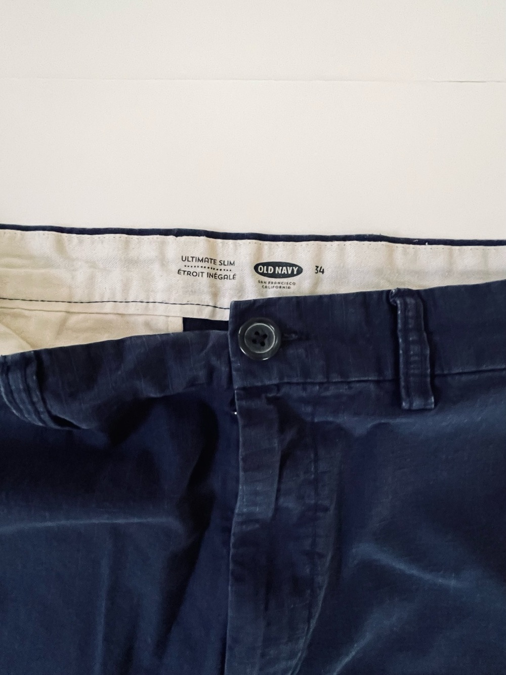 Old Navy Men's Dark Navy Flat Front Chino Shorts 34 slim - Picture 3 of 3